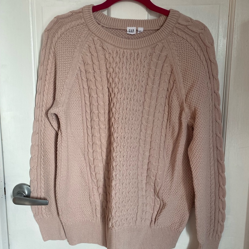 Gap cotton peach color sweater in size large